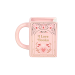 I Love Books Pink Book Shaped Mug - Image 3