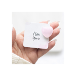 I Love You Rose Quartz Crystal Heart in a Bag - Image 4