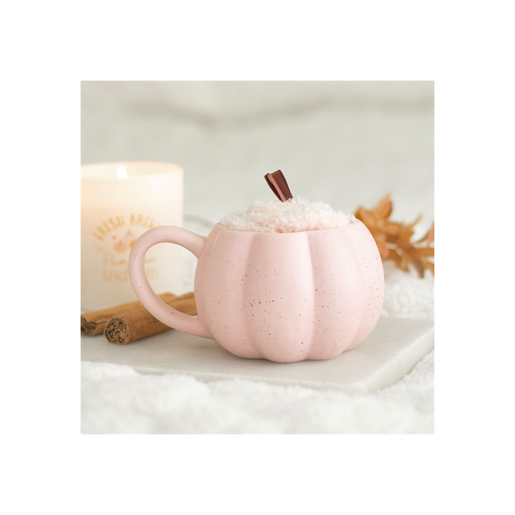 Pink Pumpkin Mug and Socks Set - Image 1