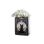 Black Cat Magick Book Shaped Flower Vase - Image 2