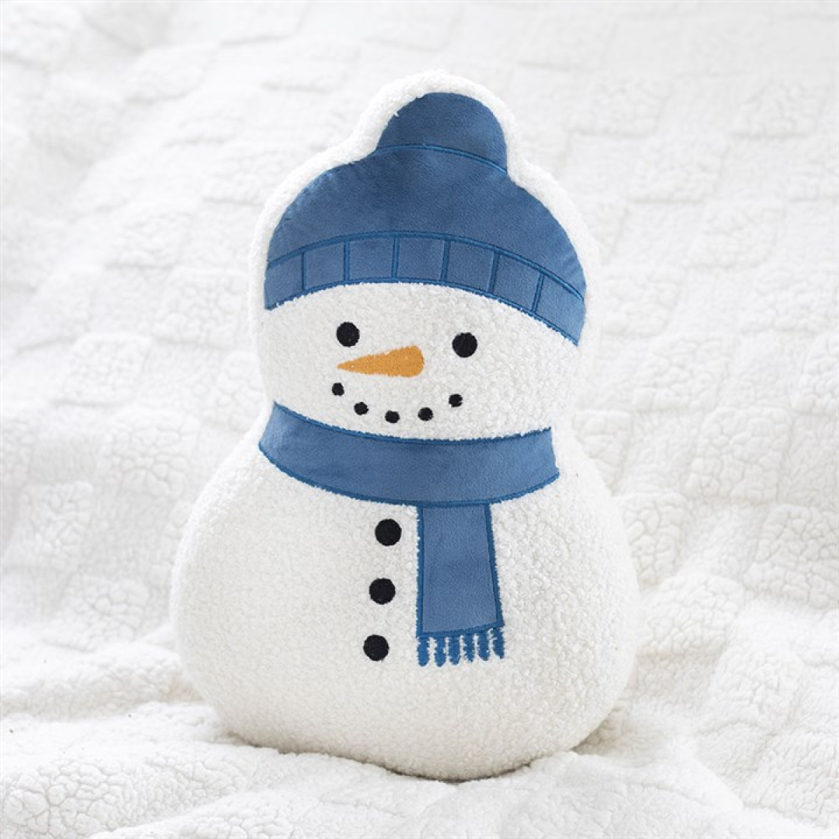 Snowman Shaped Boucle Cushion - Image 1