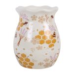 Honey Bee Print Fluted Oil Burner and Wax Warmer - Image 2