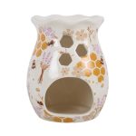 Honey Bee Print Fluted Oil Burner and Wax Warmer - Image 3