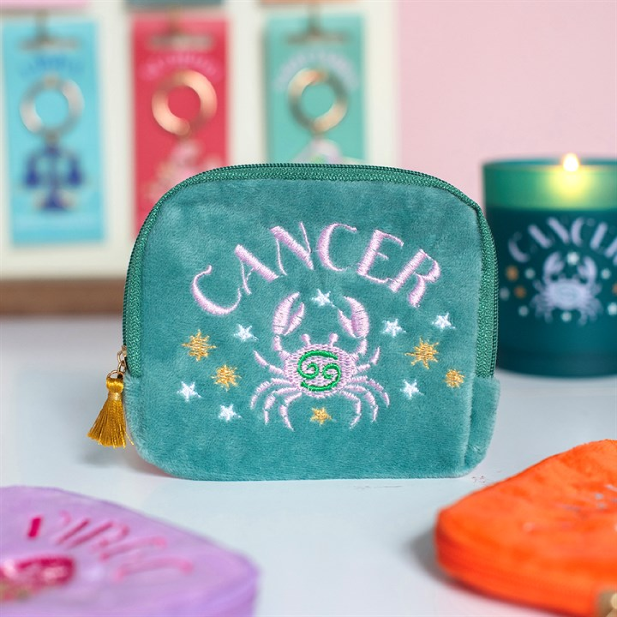 Zodiac Zest Cancer Velvet Pouch - Image 1